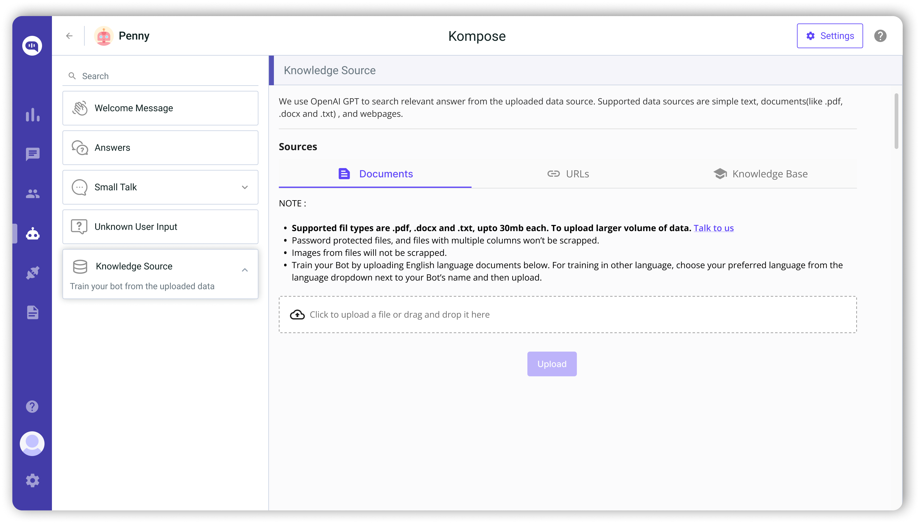 Kompose flow designer